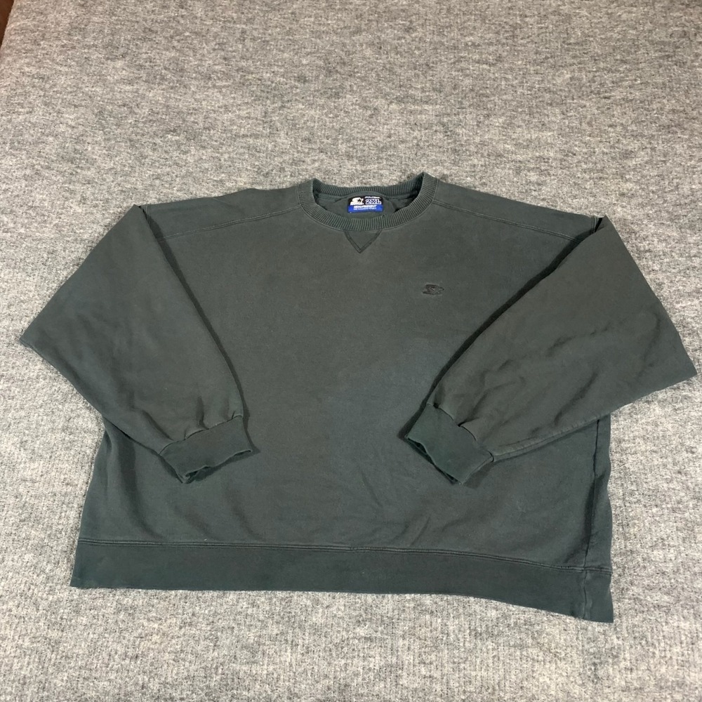 VTG Starter Sweatshirt Mens 2XL Black Pro‎ 80 Heavyweight 90s Retro Crew Baggy